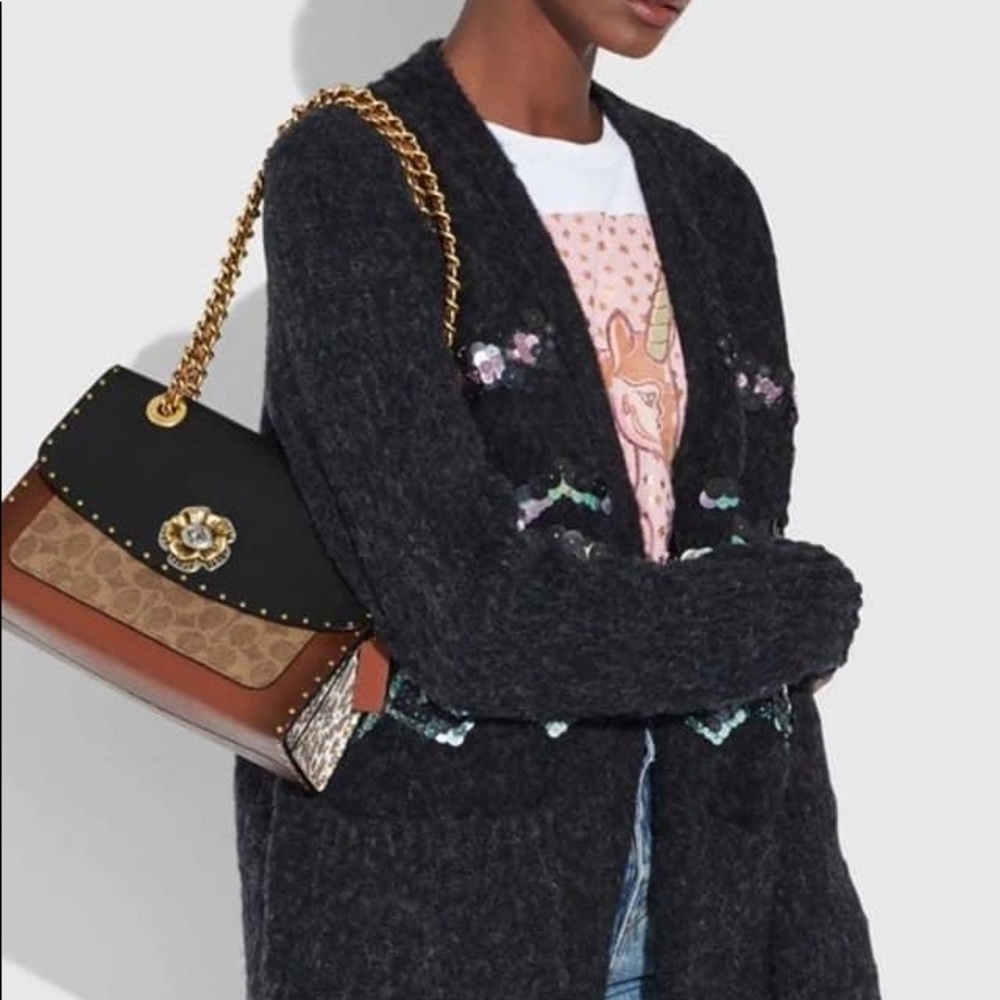 Coach Parker Crossbody Deep Blue with Rivets - Picture 12 of 16